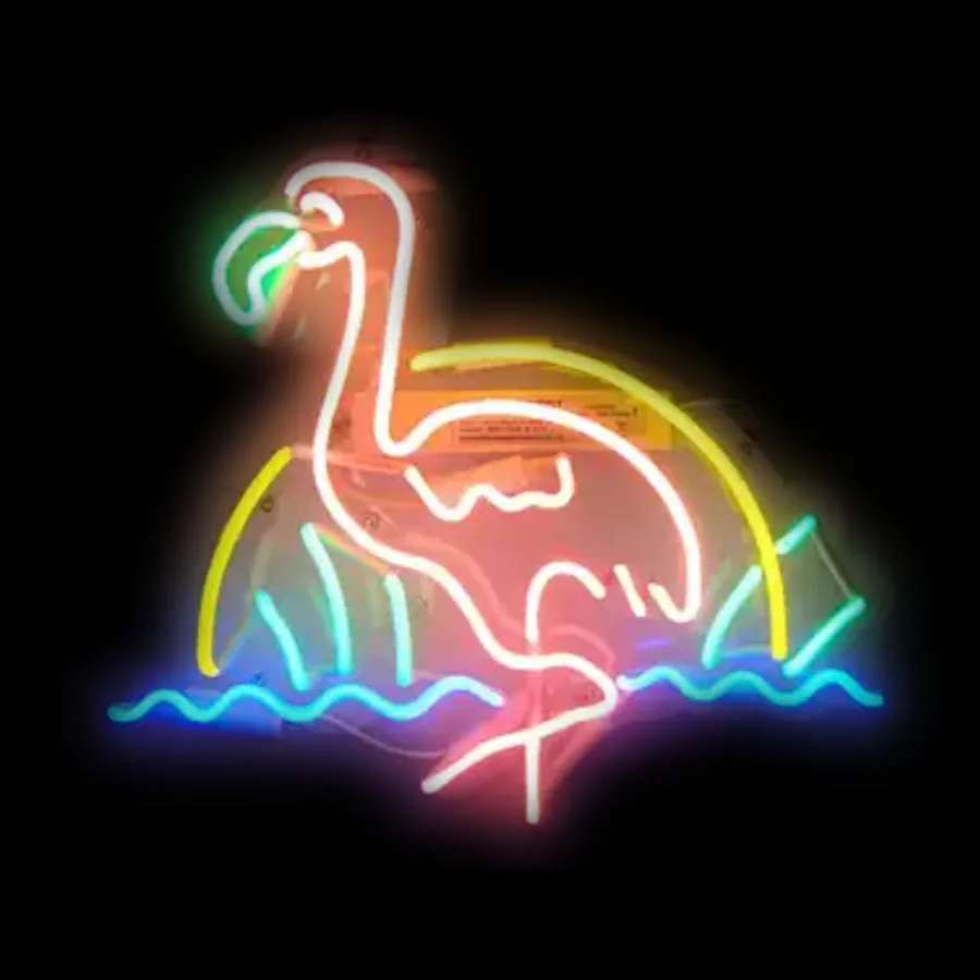 Neon Sign Light 10 Kv For Flamingo Beer Bar Iconic Sign Glass Neon Acrylic Room Decor Aesthetic Neon Light Wall Lamps Man Cave