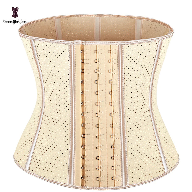 Perforated Korset Women Air Hole Tummy Training Cinchers Latex Girdle Short Torso Waist Trainer Corset Plus Size XXS To XXXL