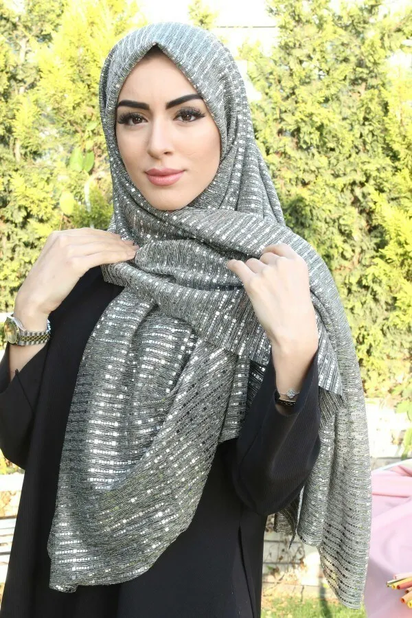 Women Lurex Shawl Scarf Modern Islamic Muslim Women 'S Head Scarf Hijab for Women Islamic Hijab scarf Turbans Bayan