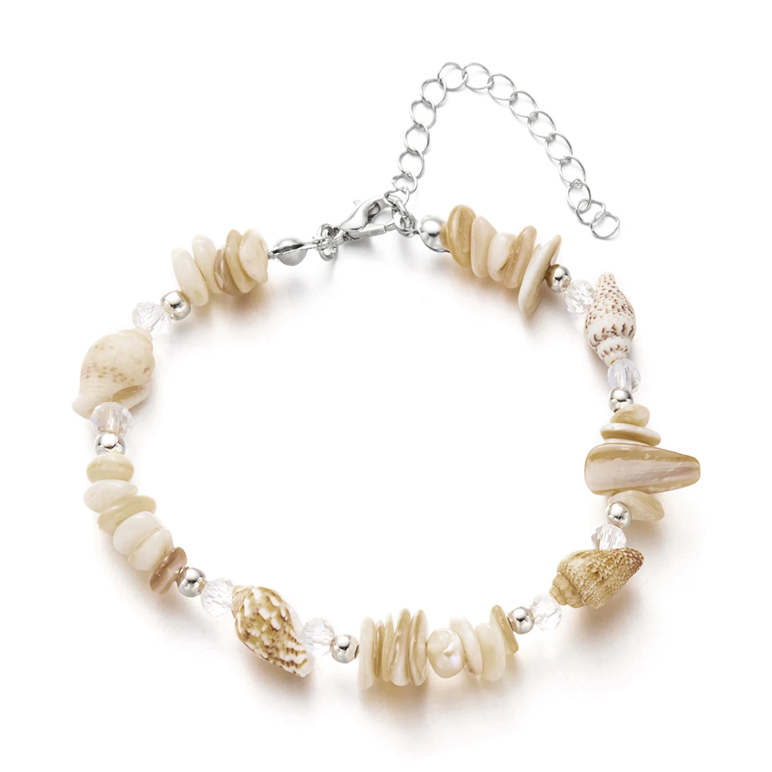 AliExpress rinhoo Boho Natural Gravel Shell Chips Bracelet for Women Adjustable Handmade Conch Beaded Bangle Summer Beach Vacation Jewelry Gift