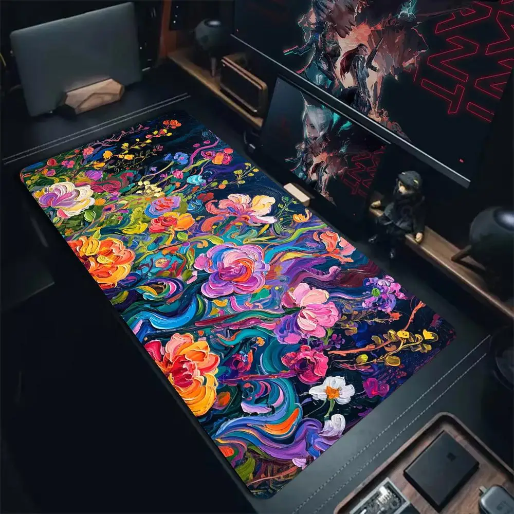 Magical Sea of Flowers Mouse Pad Desk Mat Large Computer Office Carpet XXL Mousepad Gamer Gaming PC Accessories Keyboard Rug