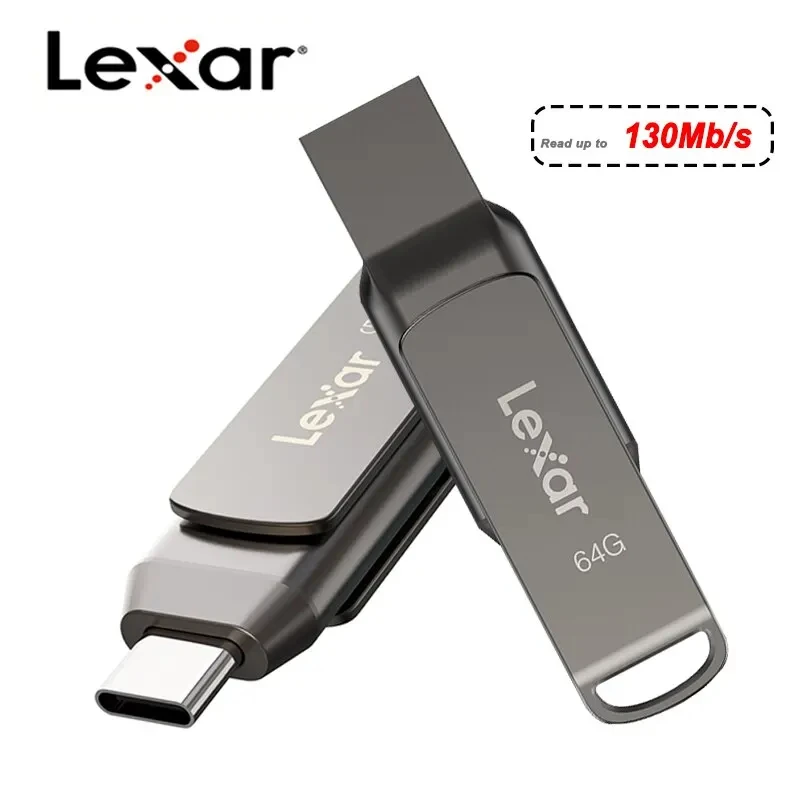 Lexar D400 USB Flash Drive USB 3.1 Type C/A Memory Stick Dual Slot USB Flash Drive 32GB 64GB 128GB 256G For Mobile Phone Compute