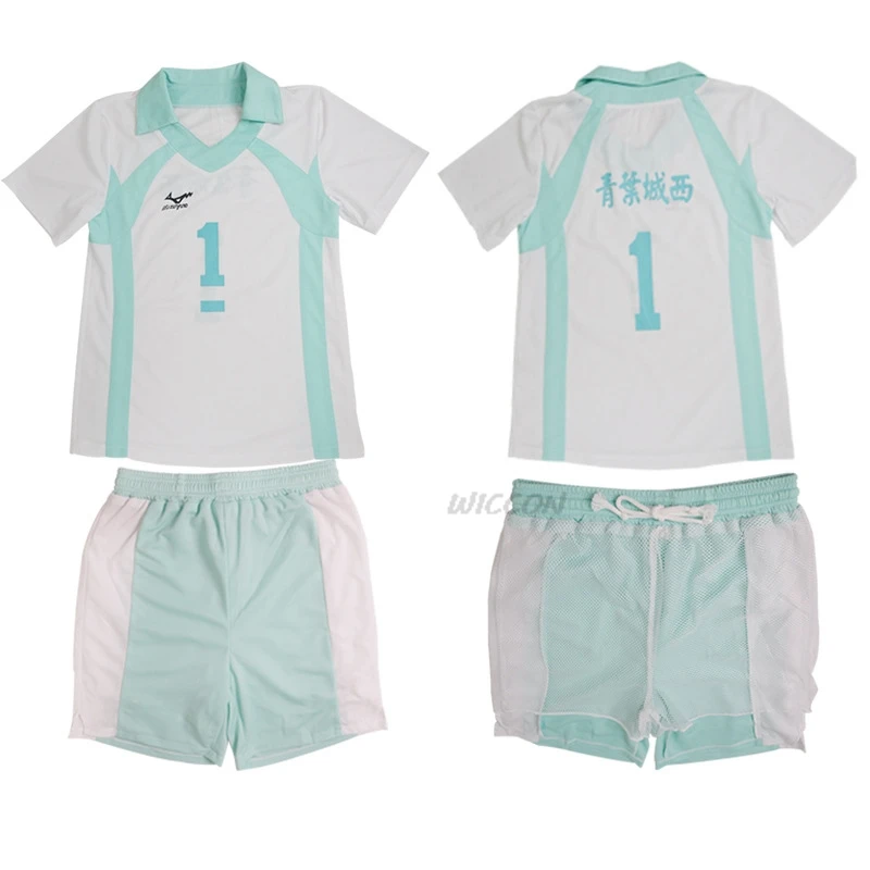 Anime Cosplay Costume Aoba Johsai Cos High School Oikawa Tooru Cos Volleyball Club Uniforms Sportswear T-shirt Suit Wig