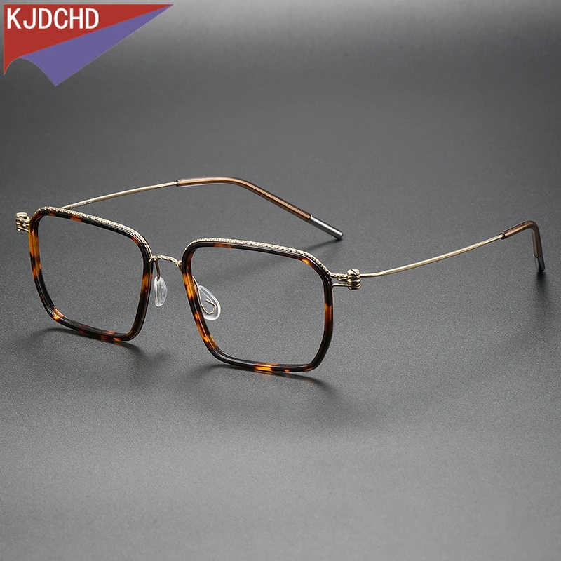 

Pure Titanium Glasses Frame Men Square Prescription Eyeglasses Frame Korean Denmark Women Myopia Optical Frame Screwless Eyewear