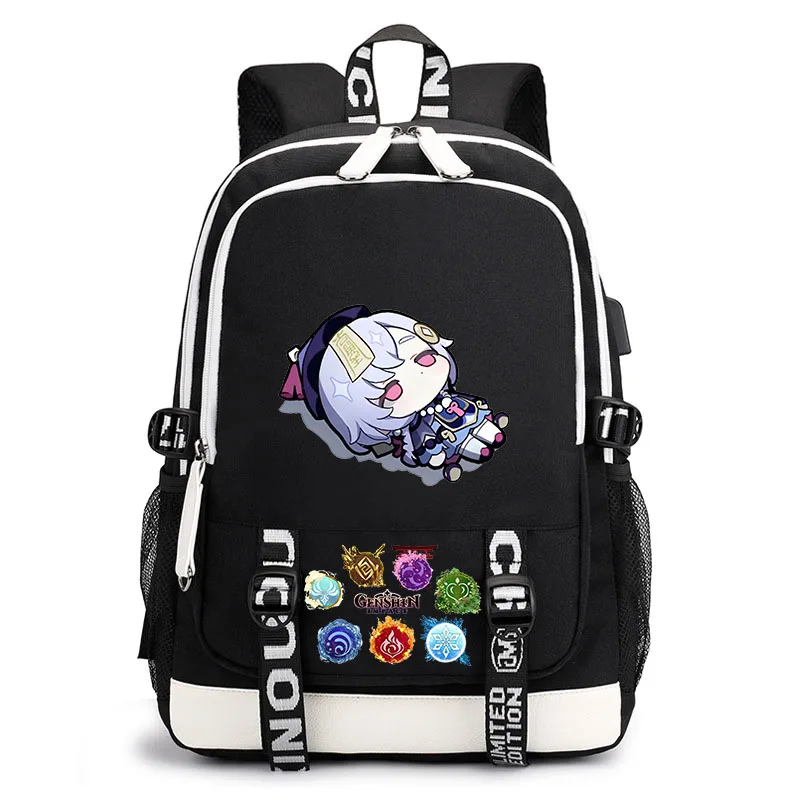 

Genshin Impact Leisure Bag USB Bag Teen Student School Bag Children Backpack Cartoon Printing Bag Outdoor Travel Bag