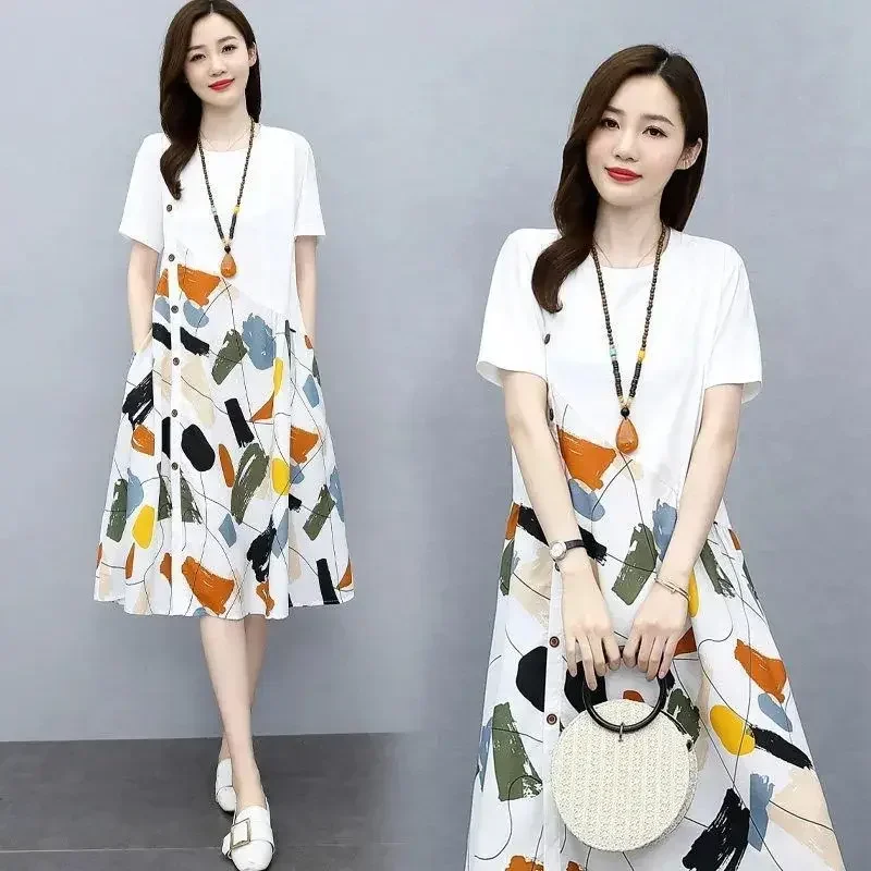 Robe mi-longue rétro pour femmes, vêtements pour femmes, t-shirts pour occasions formelles, chemise tendance, promotion de caractéristiques, nouveau, 2024