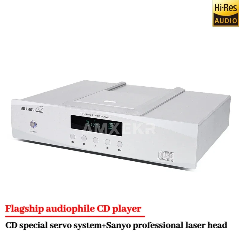 AMXEKR CD100 Flagship CD Player, Top Push Cover, Balanced Output, Decoding, Digital Output, with Remote Control, Home CD Player