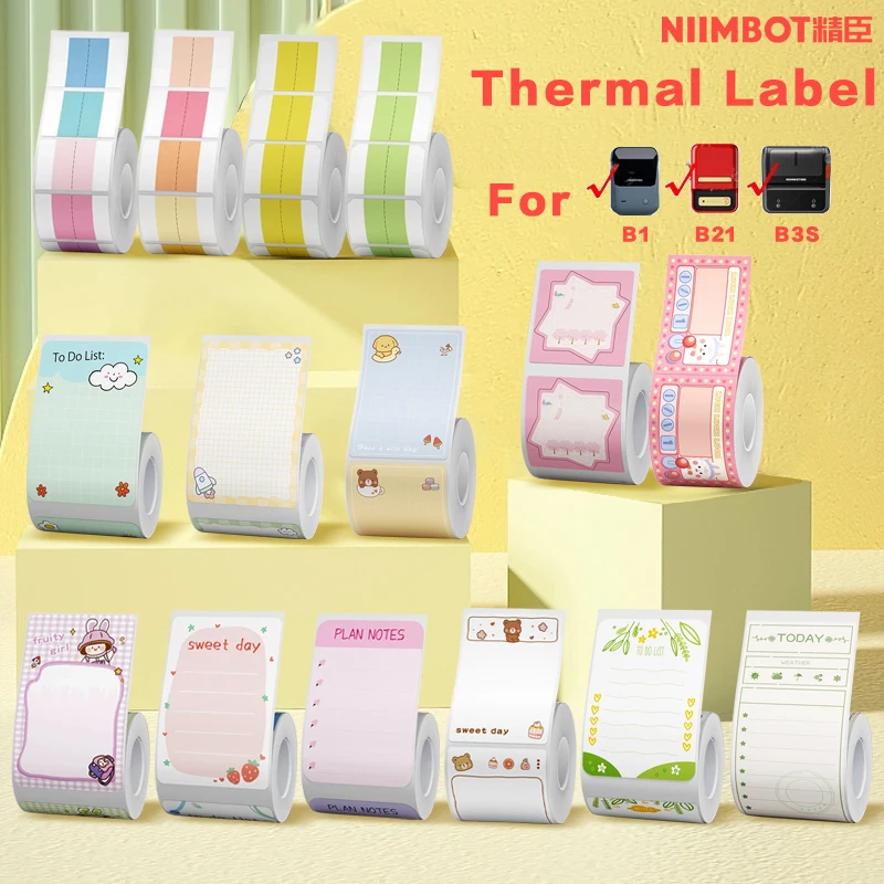 Niimbot B21/B3S/B203  self adhesive label cute style cartoon series thermal label price, commodity classification stickers