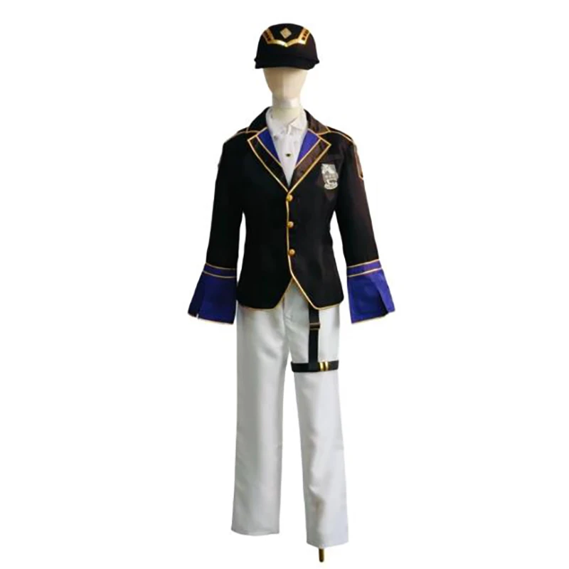 

Костюм для косплея из игры Twisted-Wonderland, серебристый, униформа для мужчин, с шапкой, наряд для взрослых, для вечеринок, Хэллоуина, Рождества