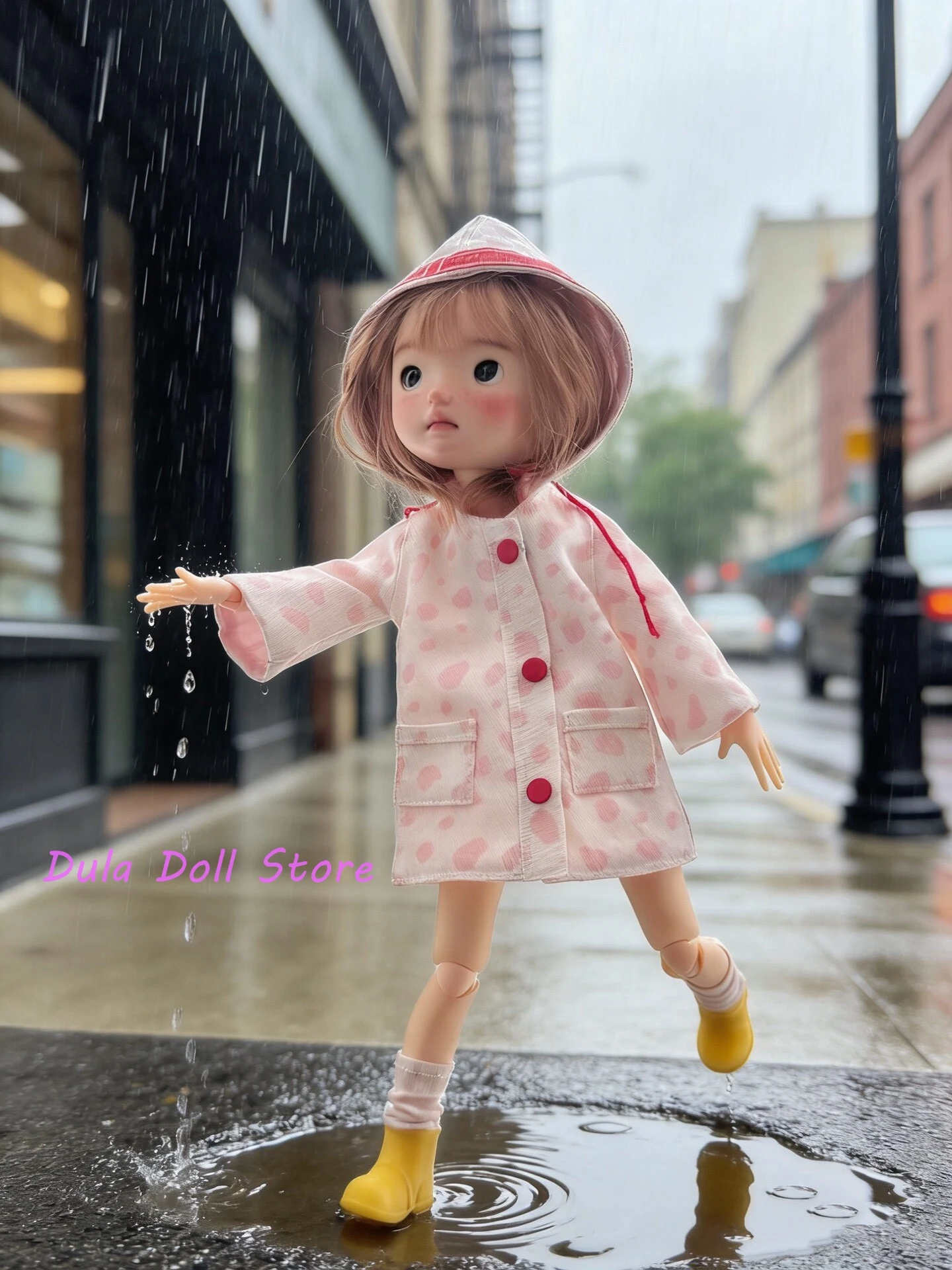2026 Dula Doll Clothes Dress handmade Pink raincoat for Blythe ob24 ob22 Azone Licca JerryB 1/6 Doll - Detail 1