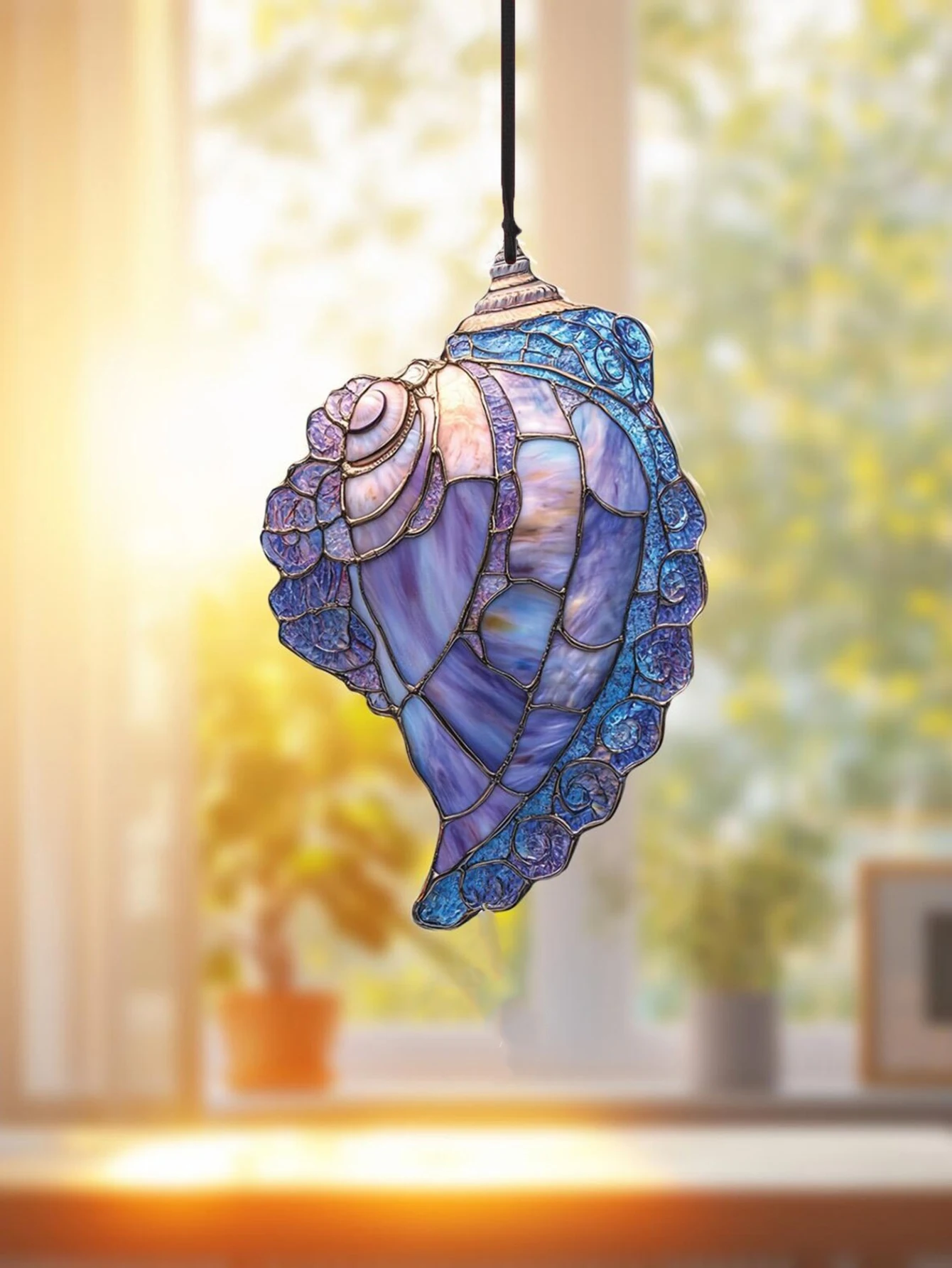 Acryl Muschel Sonnenfänger Lila Muschel Abalone Muschel Fenster Dekor Garten Hängende Verzierung Schlafzimmer Wohnzimmer Dekoration Geschenk