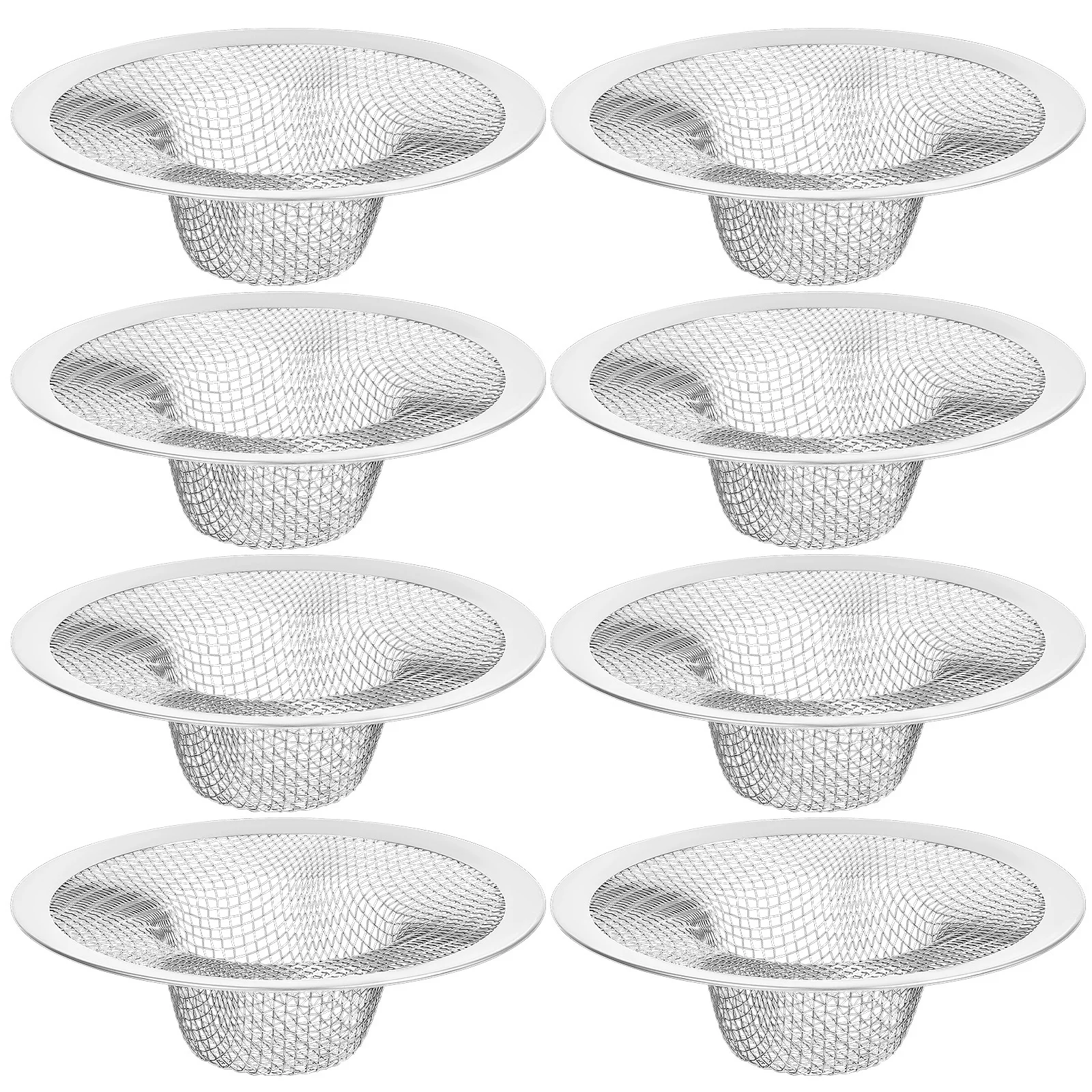 

8 pcs Water Sink Filter Mesh Stainless Steel Drain Strainer For Kitchen Bathroom Basin Tub Clog Prevention Drain Mesh Basket