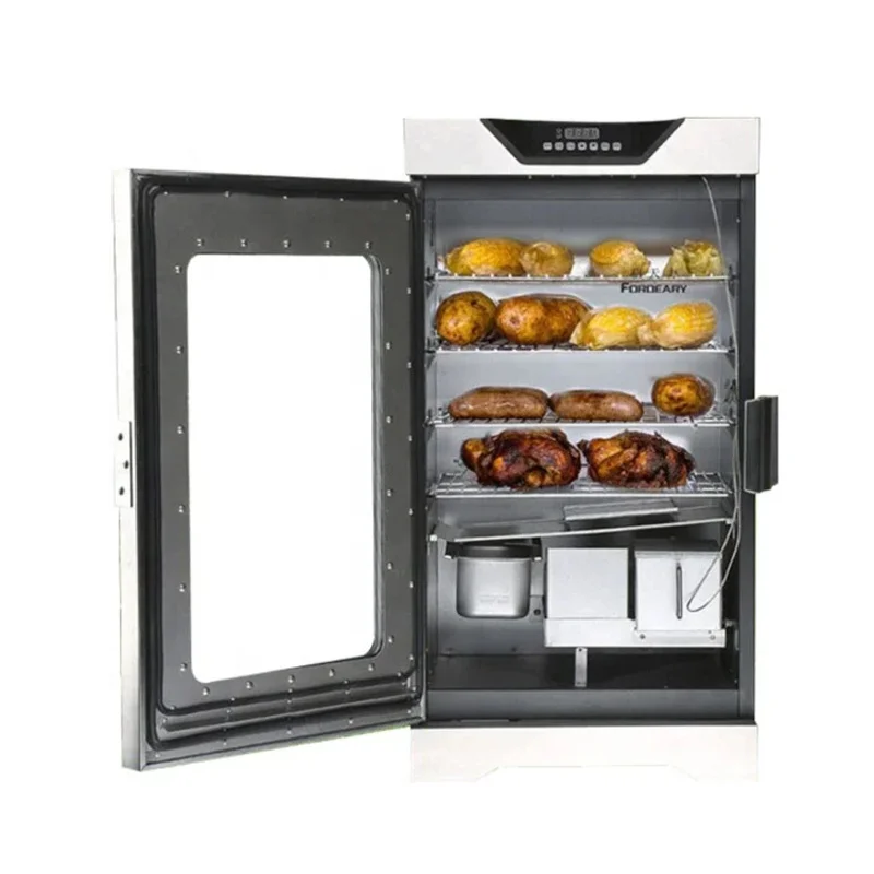 

Commercial Rotisserie Remote Control Smoker Chicken Fish Sausage Making Machine Wood Oven Smoking Meat