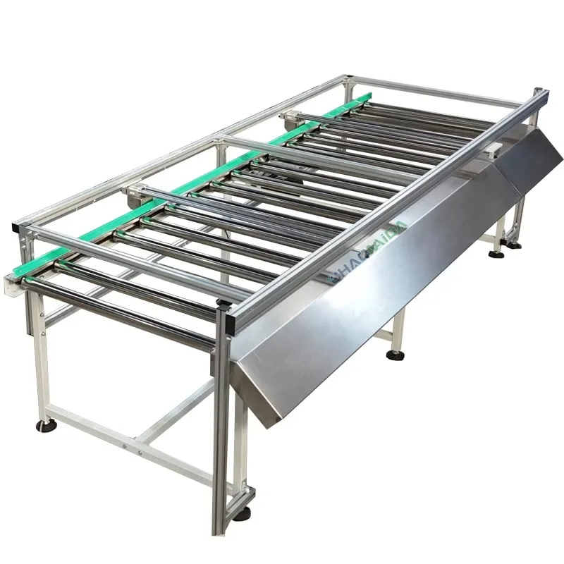 

The power roller conveyor is equipped with an automatic push plate mechanism assembly line
