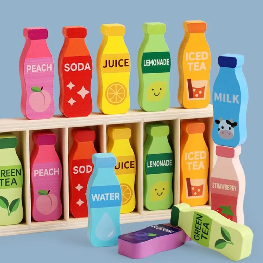 창의적인 병 생각놀이 음료 테마 인터랙티브 몬테소리 색깔 분류 장난감 유아 교육 색깔 인식
