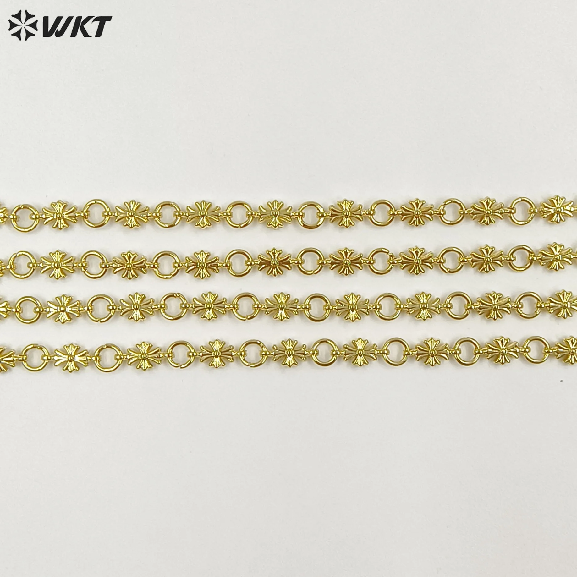 WT-JFN57 2025 Wonderful Interesting 16inch+2inch Yellow Brass Necklace With Real Gold Plated For Wife Jewelry ACC