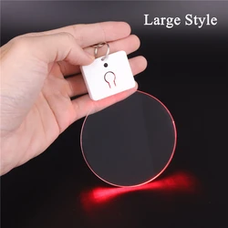 3D LED Acrílico Night Light Keychain, Controle Remoto, Colorido, RGB, Chave Lâmpada Pingente, Decoração de Natal, DIY, Presente de Casamento, Chaveiro, 12Pcs