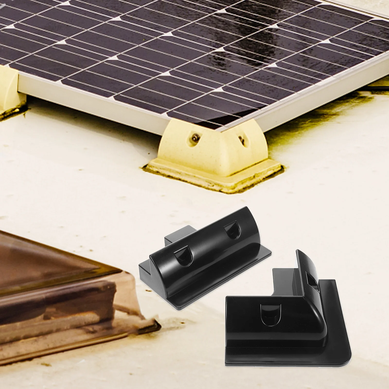 1Set الشمسية تصاعد بين قوسين دائم البلاستيك Rv قارب في الهواء الطلق آمنة مستقرة سهلة التركيب أنيق إنهاء لوحة طاقة شمسية سقف جبل عدة