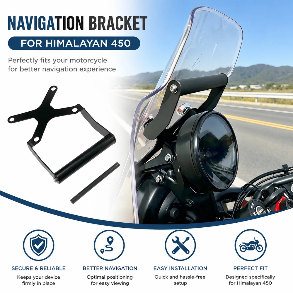 Passend für Himalayan 450 2024 2025 Motorrad Himalayan450 Zubehör Handyhalterung GPS-Navigationsplatte Halterung HIMALAYAN450