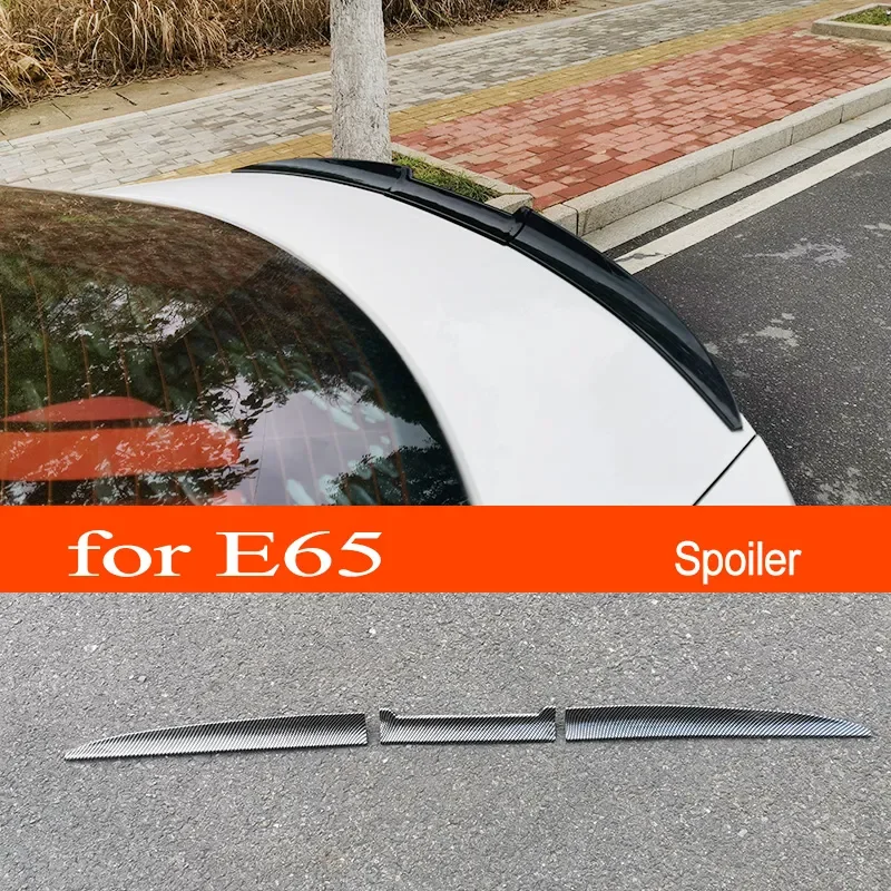 E65 3-section PVC Car Rear Trunk Wing Lip Spoiler Car Window Roof Top Spoiler for BMW 2001-2008 7-Series E65