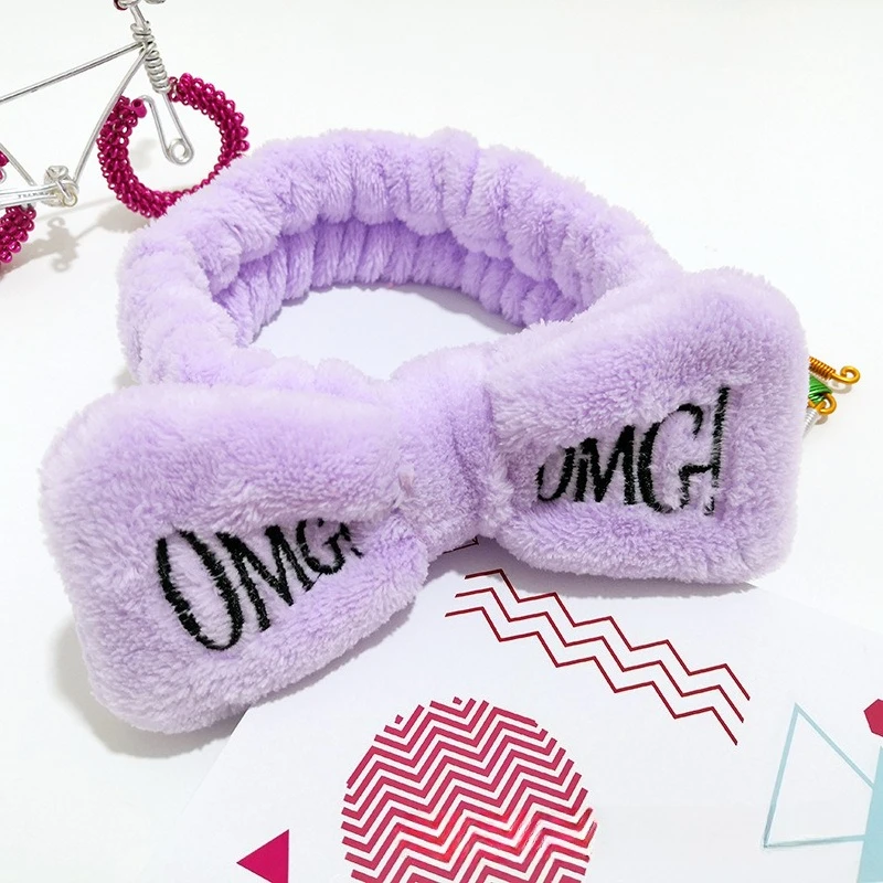 1-teiliges Plüsch-Schleifen-Stirnband, niedlicher und lustiger Badezimmer-Stil, Hautpflege und Make-up, auffälliges Heim-Styling, mehrere Farben – Detail 11