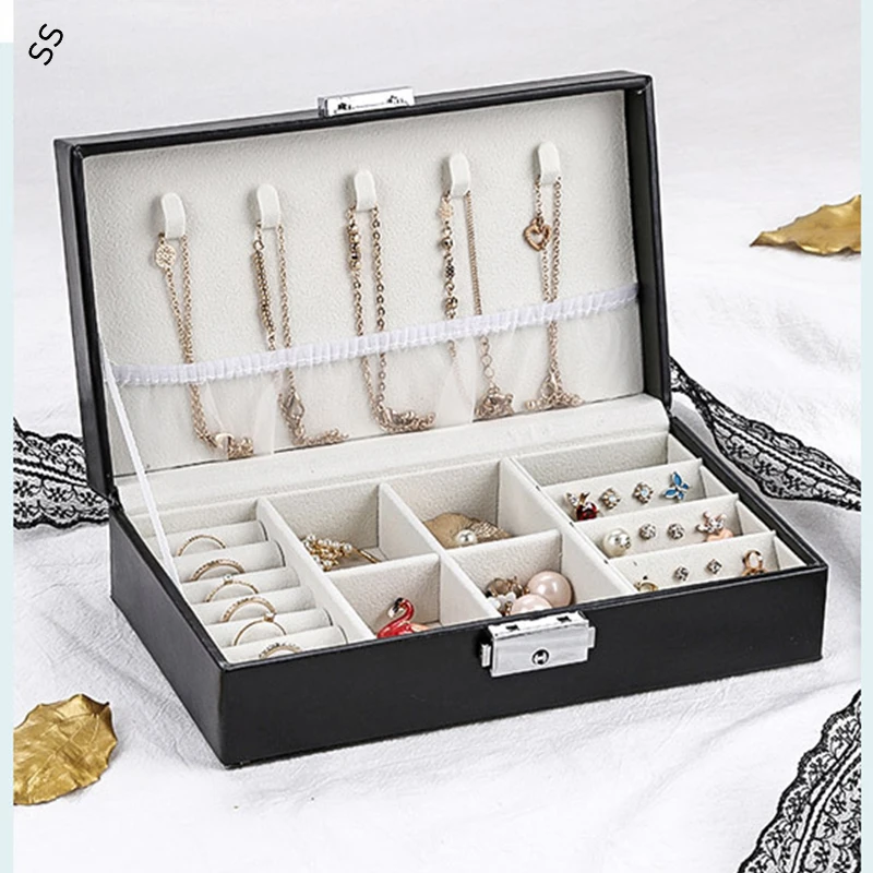 

Jewelry Packing & Displays for Women's Neckalce Earring Ring Accessory Portable Storage Boxes Fashion Waterproof Carrying Cases