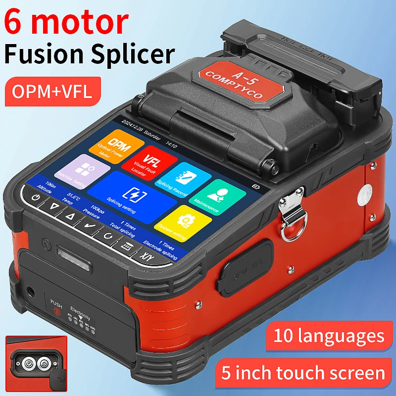 

Оптический сварочный аппарат COMPTYCO A-5/FS-60F/AUA-70F с 10 языками, 6 моторами, встроенным OPM и VFL