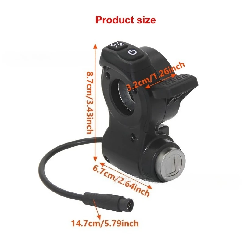 Dual Drive Throttle with Ignition Lock for Kukirin G2 Master Scooter, Thumb Accelerator Switch, Handlebar Replacement Part
