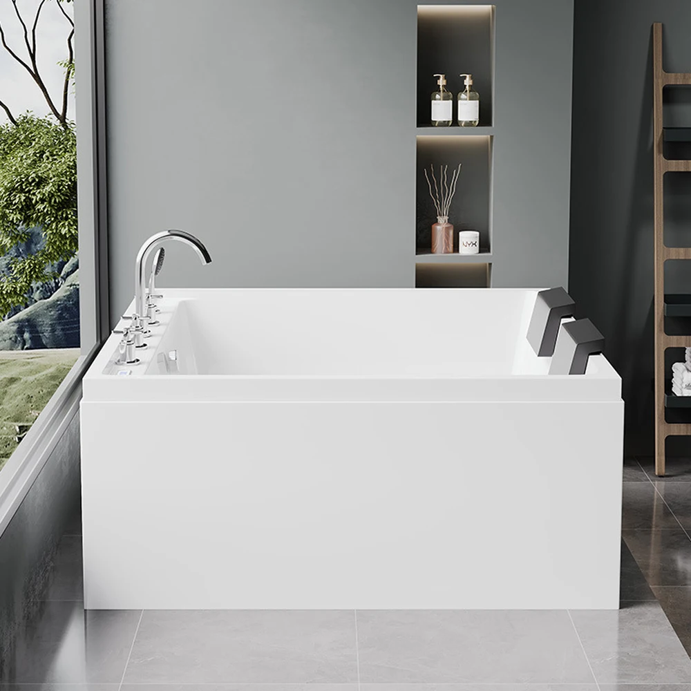 Massage bathtub acrylic bathtub with pillow and massage bathroom bathtub for modern bathroom