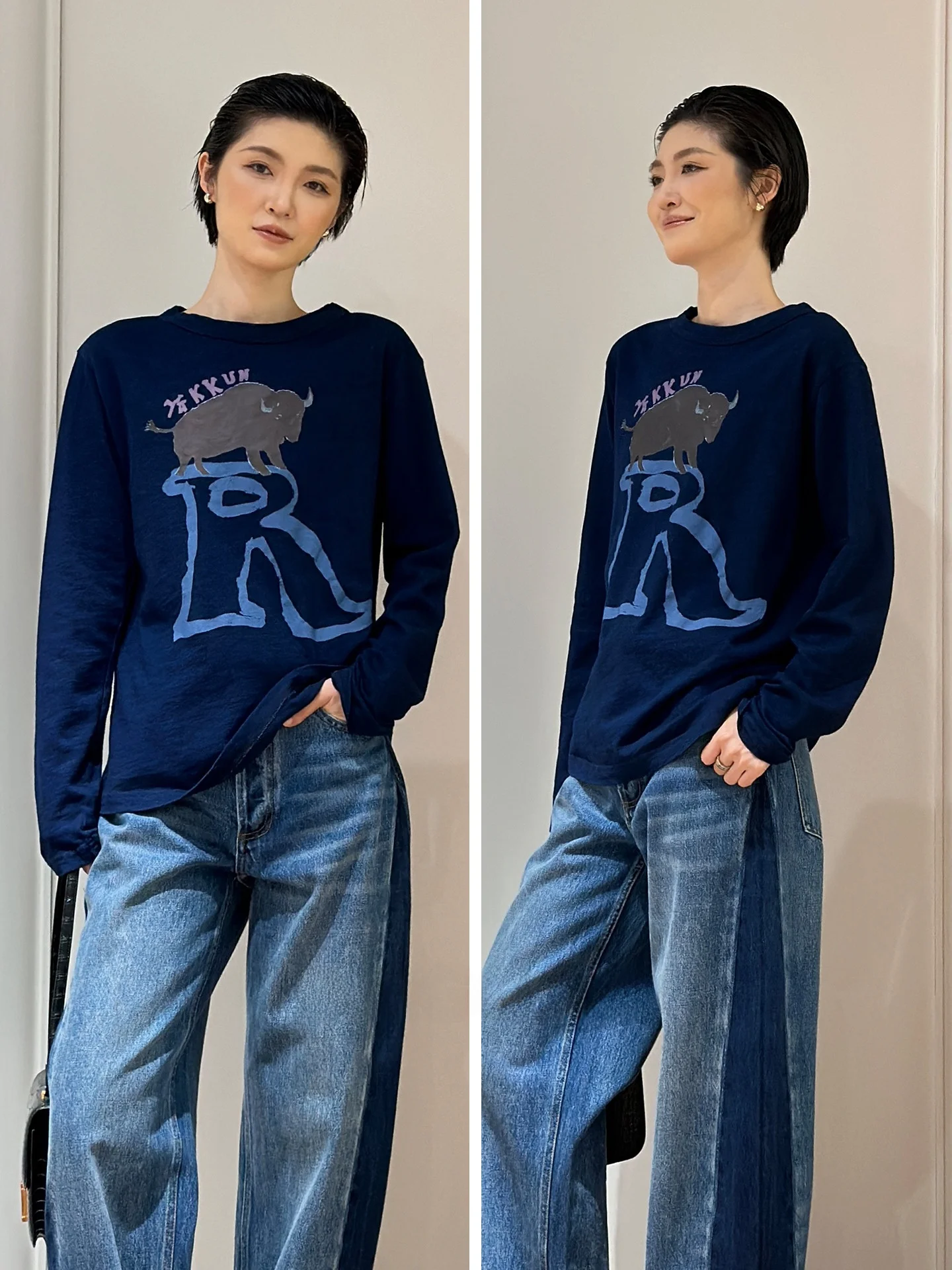 

Оригинальная женская футболка Pure Original Large Fruit Store 45 Series с длинным рукавом, из австралийского хлопка, с принтом, свободного кроя, с круглым вырезом.