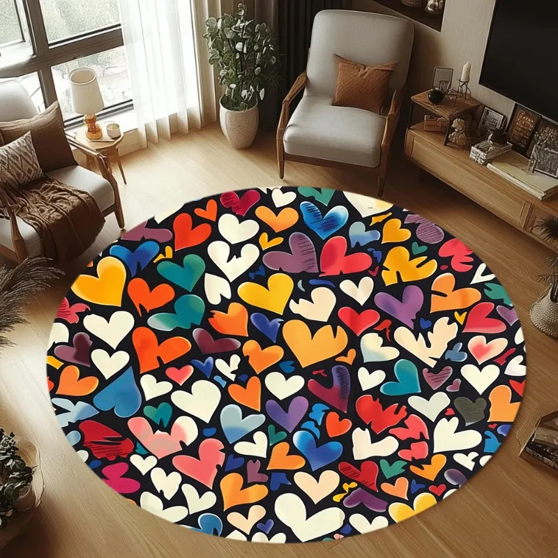 3D Visual Round Carpet Various Styles with Fantasy Eye Ocean Vortex Koi Pond Waterfall Deep Hole Art Designs Rug for Home Decor