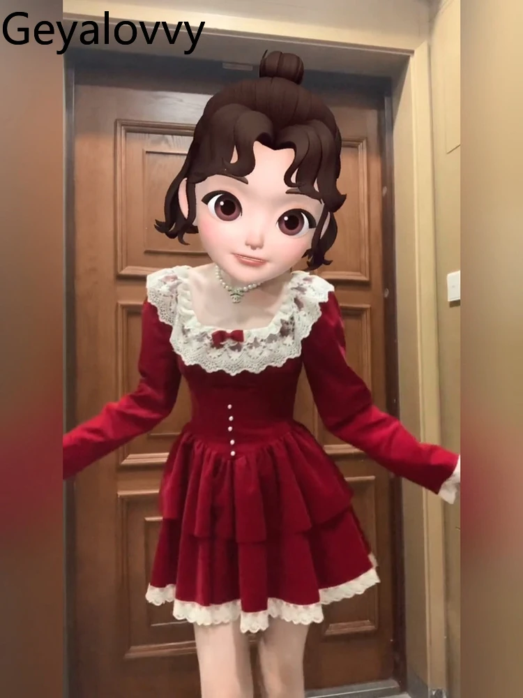 robe-de-noel-en-velours-pour-femmes-surdimensionnee-retro-rouge-doux-automne-hiver-pur-desir-cintree-a-la-taille-robe-courte-bouffante-de-princesse