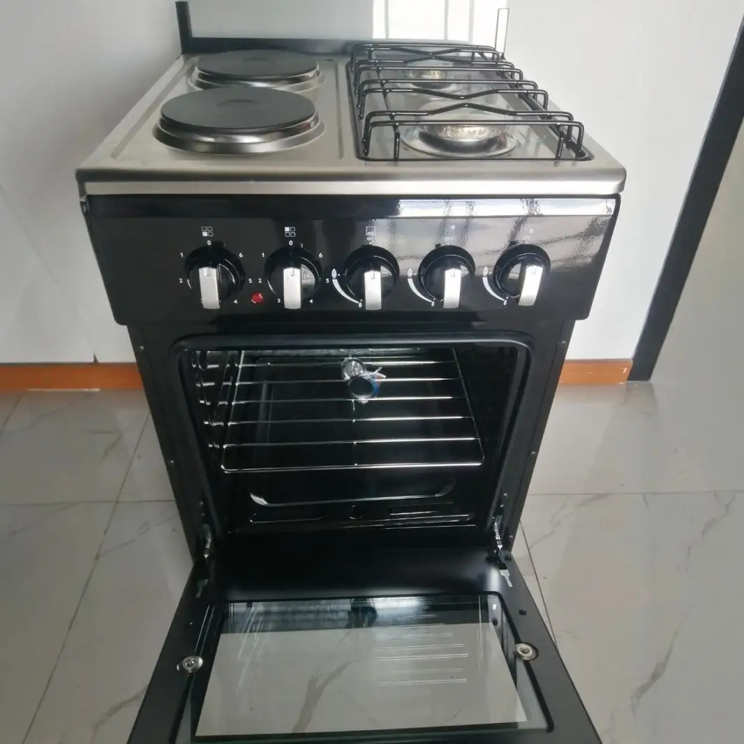50-inch Wide 2 Gas 2 Electric Burner Gas Cooktop Oven Freestanding Stove for Household Restaurant Use Convection Technology