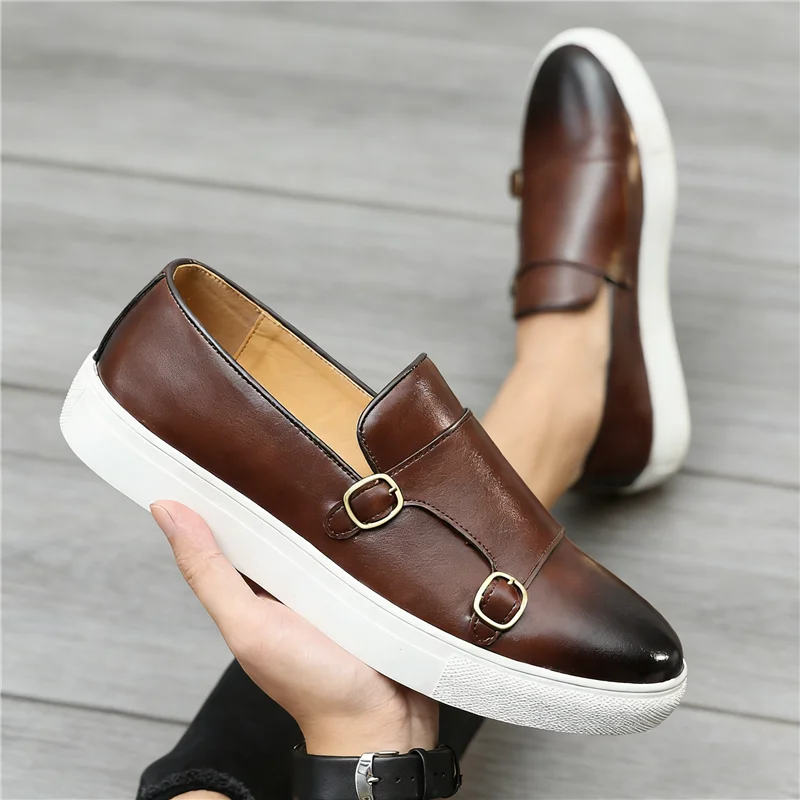 블랙 브라운 뉴 남성 슬립온 몽크 스트랩 로퍼 레저 가 - Monk Strap Shoe 리뷰 및 가격