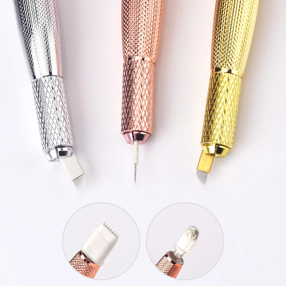 1pcs Microblading 3D Eyebrow Embroidery Tattoo Manual Pen Eyebrow Lip Tattoo Pen with Crystal Diamond Permanent Tattoo Tools