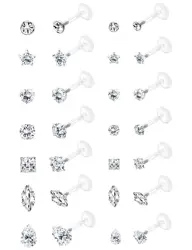 Drperfect 16G Forward Helix Cartilage Tragus Earring Stud Internal Threaded Labret Lip Monroe Ring Barbell Body Piercing Jewelry