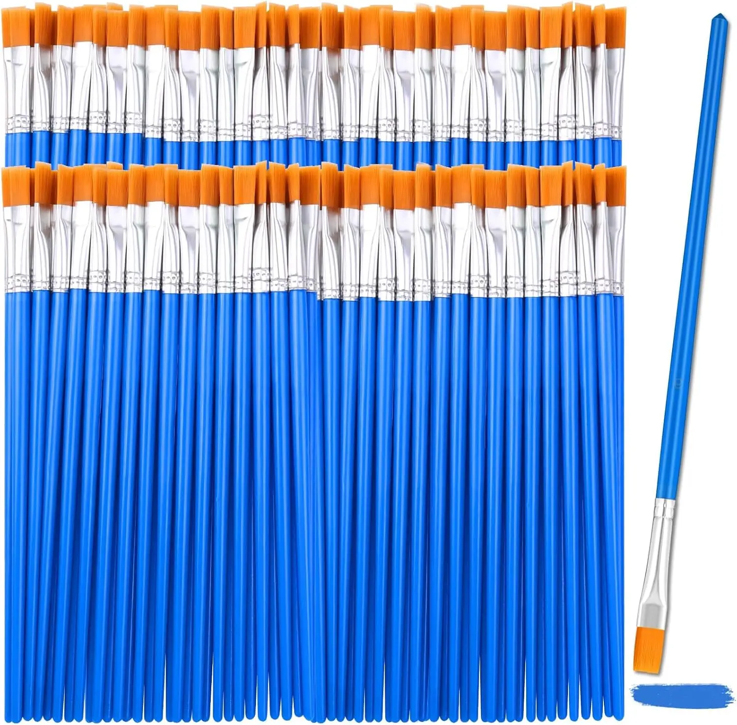 

126 Pcs Flat Paint Brushes for Acrylic Painting, Small Bulk Set for Kids Art Crafts Classroom Canvas