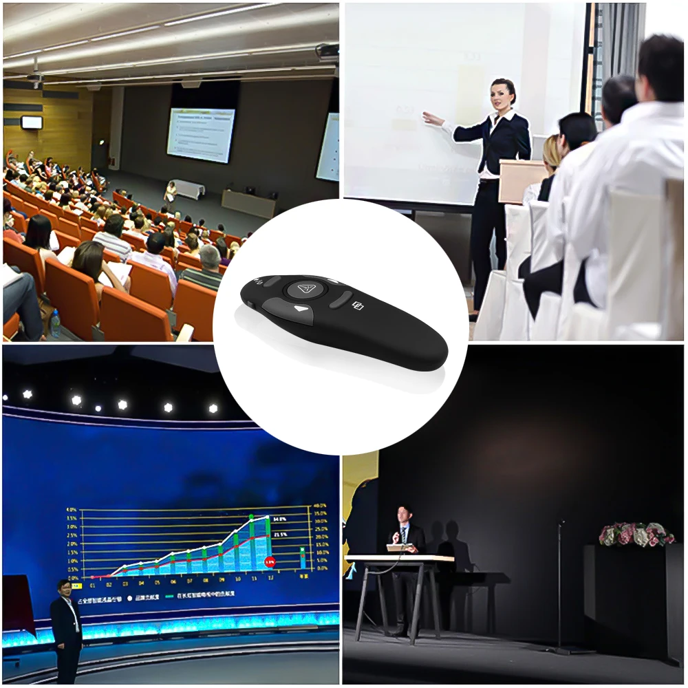 Wireless Pointer Pen Powerpoints Clicker USB 2.4G Presenter Presentation Remote Control Projector PPT Slides Pointing Pens