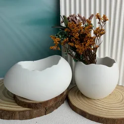 Eggshell Flower Pot Silicone Mold Egg Candle Cup Concrete Plaster Succulent Plant Pot Molds Epoxy Resin Storage Box Mould