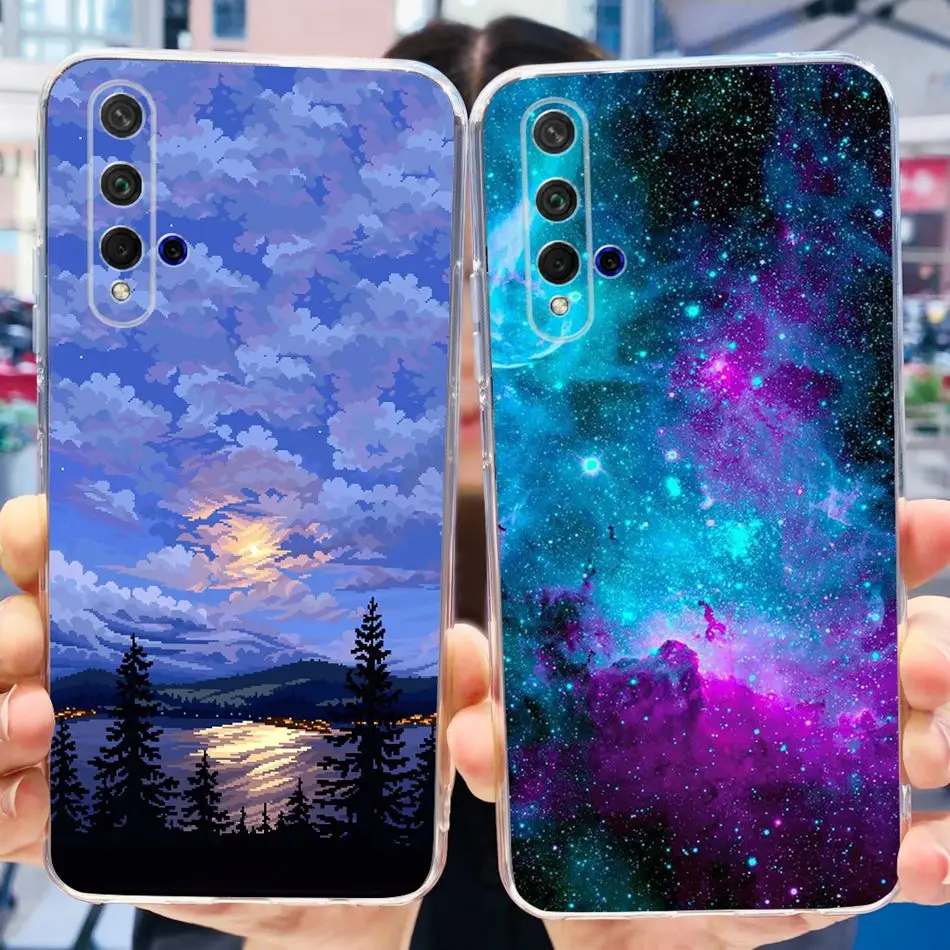 For Huawei Nova 5T Case Nova5T YAL-L21 YAL-L61 YAL-L71 Fashion Painted Soft Silicone TPU Slim Phone Back Cover