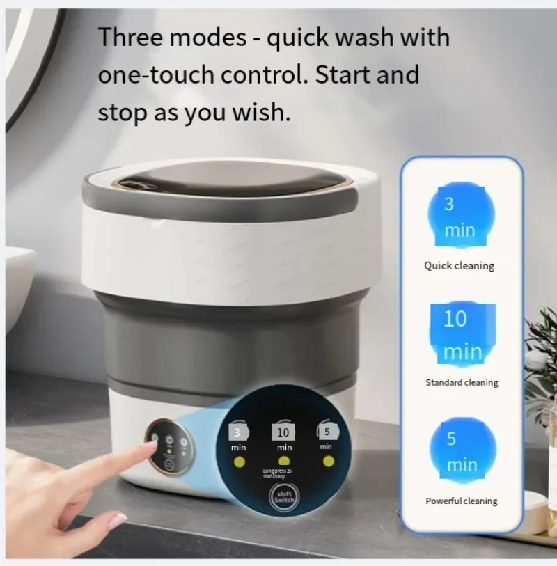 16L Foldable Washing Machine Mini Washer And Dryer Combo Portable Compact Laundry Device For Underwear Baby Clothes Dorm