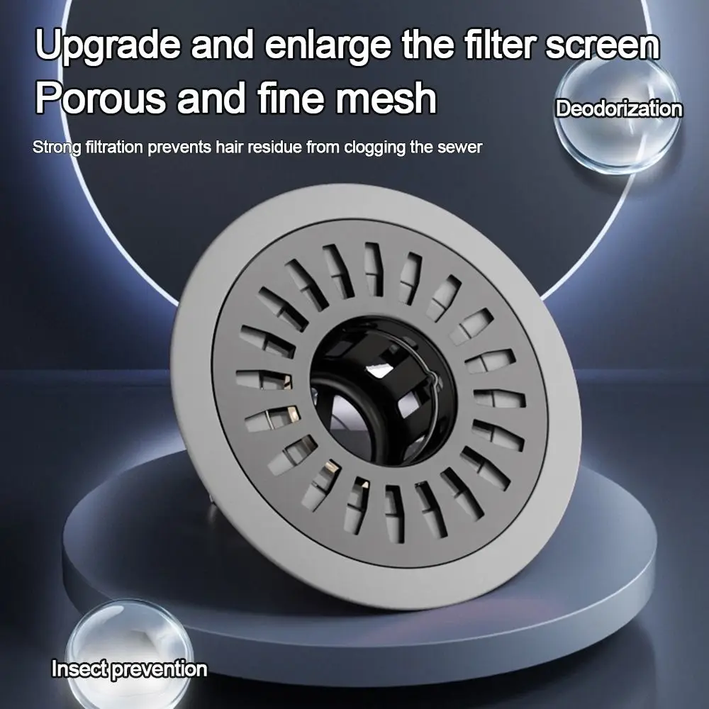 Stainless Steel Floor Drain Core Insect Proof Anti Odor Removable Seal Stopper Easy Install Odor Control Basin Drain Filter