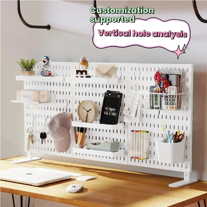 Desktop Pegboard Organizer With Shelves Hooks Customizable Hole Board For Desk O