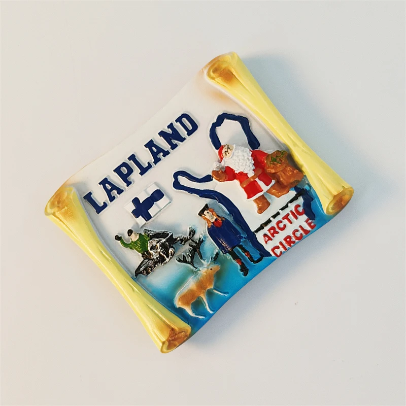 Finland，Lapland，Santa Claus，3D Stereoscopic，Tourism Souvenirs，Resin painting，Decoration home，Refrigerator magnets ﻿