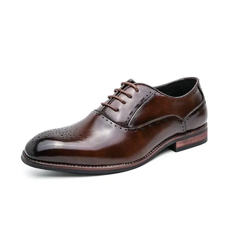 High Quality Classic Italian Casual Dress Shoes Leather Business Formal Shoes Men Elegant Office Formal Oxford Shoes