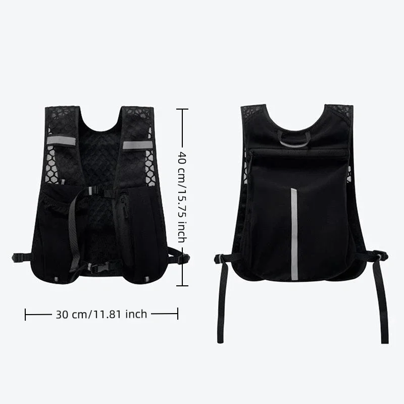 لركوب الدراجات والجري سترة تخزين خفيفة الوزن سترة جري عاكسة للترطيب حزمة الصدر المائية مع جيب تخزين الهاتف #6