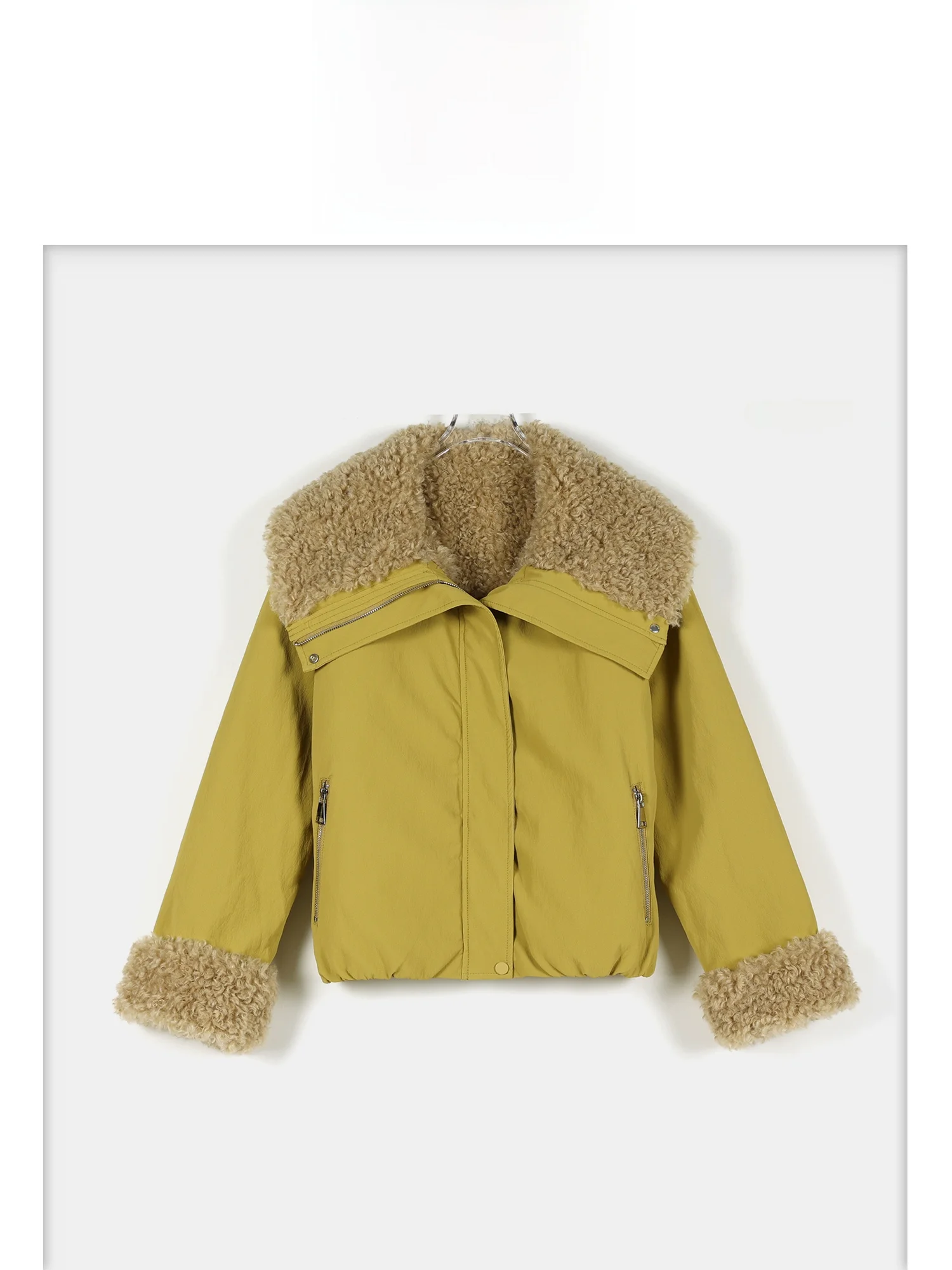 เสื้อแจ็คเก็ตหนังหนานุ่มสำหรับผู้หญิง สไตล์ลำลอง แขนยาว ปิดด้วยซิป คอปกพลิก แฟชั่นสำหรับฤดูใบไม้ร่วงและฤดูหนาว