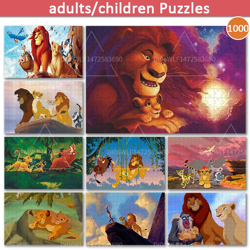 

Disney The Lion King Puzzle Toys 1000 Pcs Wooden Puzzles Children's Educational Toys Adult Games Handmade Gifts Printed Clearly