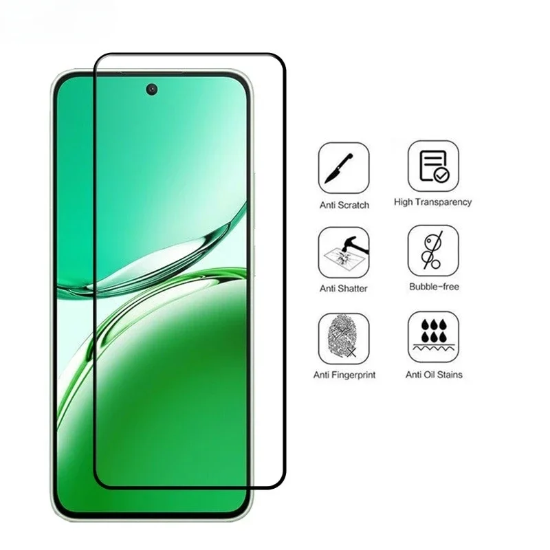 Новое обновление закаленного стекла для OPPO Reno 12F 4G Reno 12 FS Защитная пленка для экрана от царапин и мягкого волокна для линз