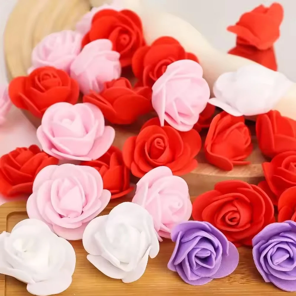 2000/10 Stück Mini Künstliche Rosenblüten Köpfe DIY Valentinstag Rosen Hochzeitssträuße Party Geschenk Süßigkeitenbox Deko – Detail 7